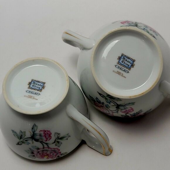 Mikado China Malay Made In Occupied Japan Sugar Bowl With Lid and Creamer - Picture 3 of 16